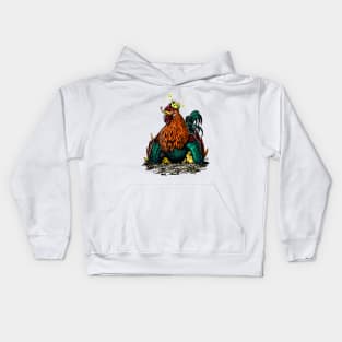 Papa rooster Kids Hoodie